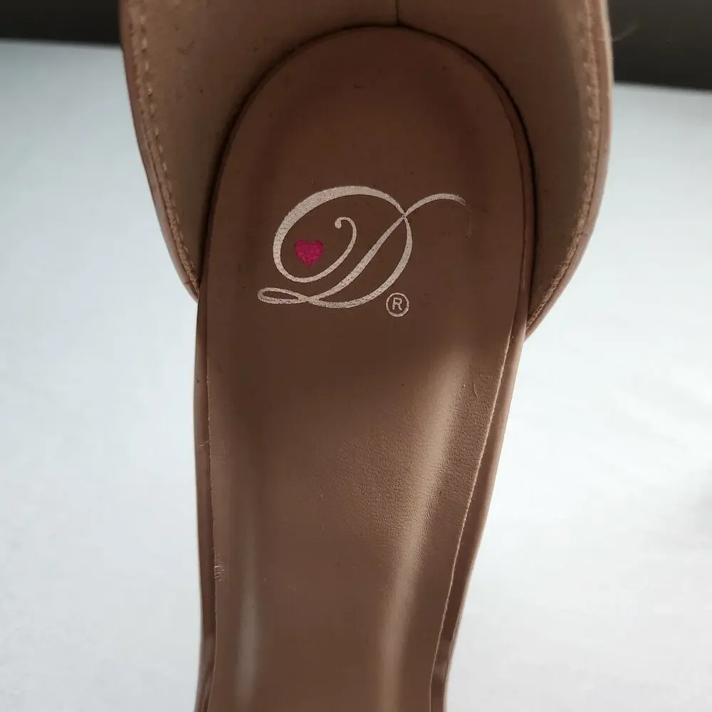 Women's Nude Heel Pumps Open Toe Size 10 NWOT - Picture 4 of 7